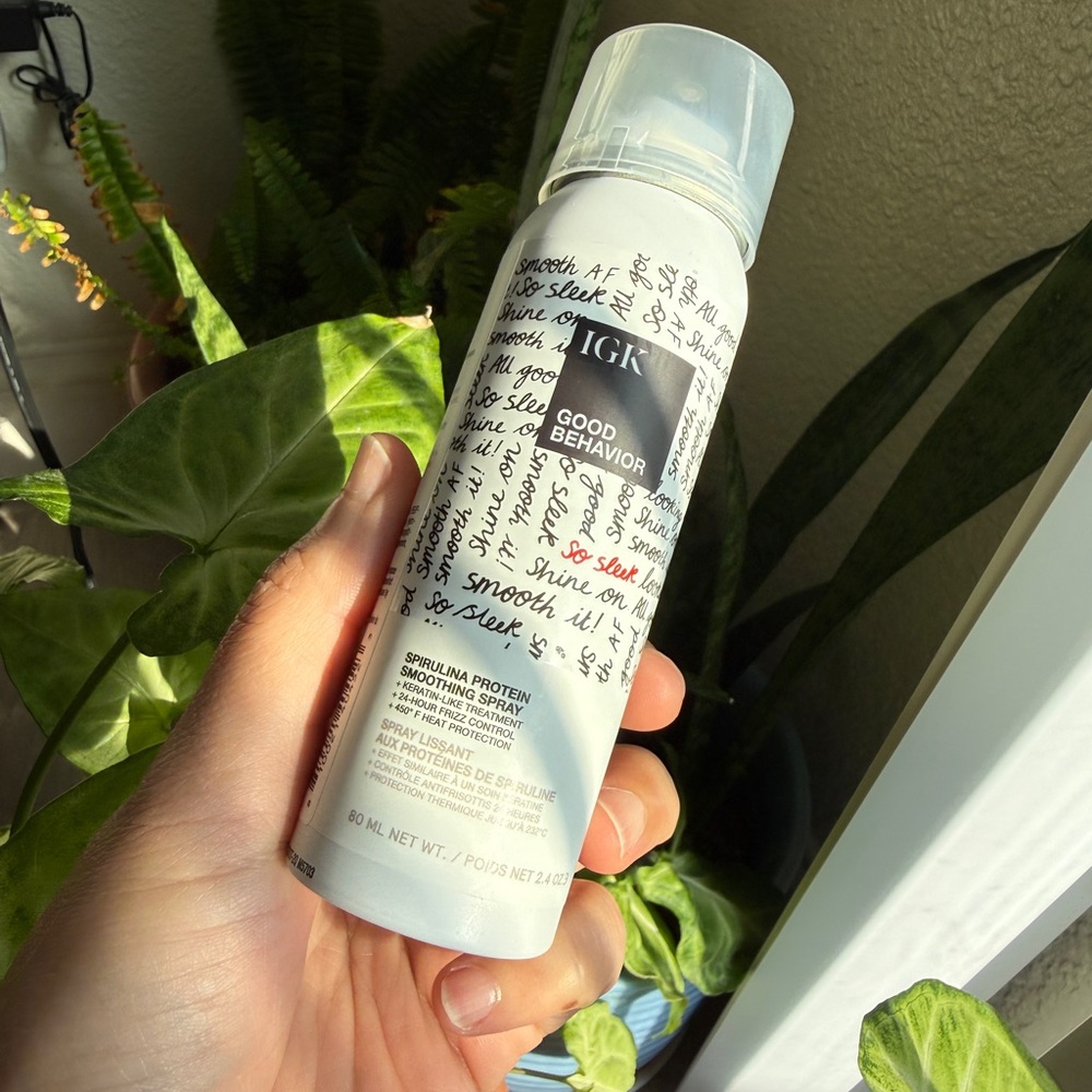 IGK Good Behavior Spirulina Protein Smoothing Spray – Travel Size 80ML | New